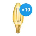 Multipack 10x Ledvance  Vintage 1906 LED E14 Candle Gold 1.5W 120lm - 824 Extra Warm White | Replaces 15W